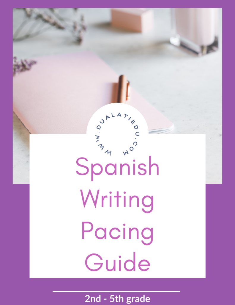 Spanish Writing pacing guide